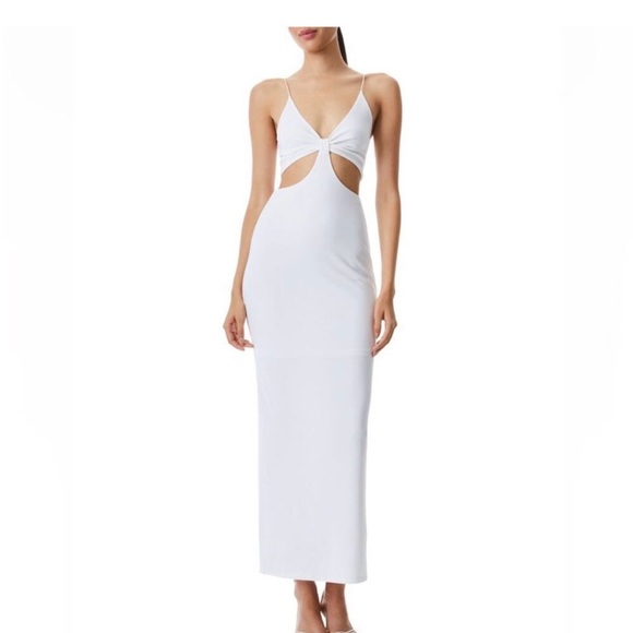 Alice + Olivia White Cut Out Maxi Dress - Picture 2 of 4